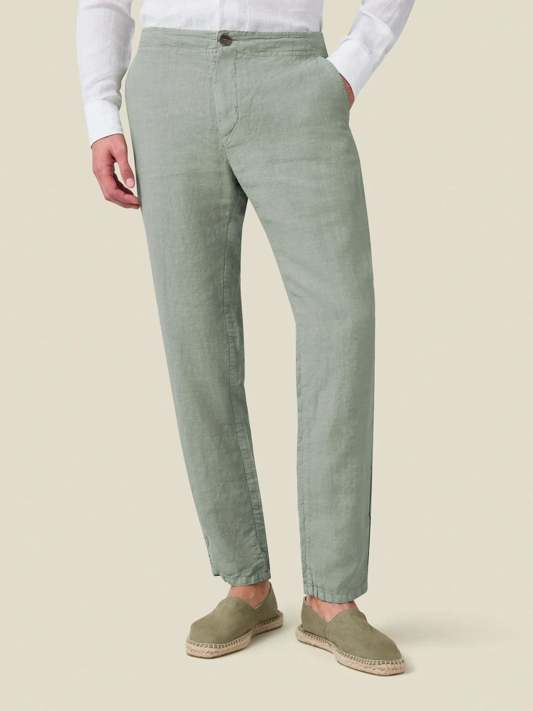 Slim Tailored Linen Trousers